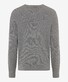 Brax Rick Texture Knit Crew Neck Pullover Mid Grey