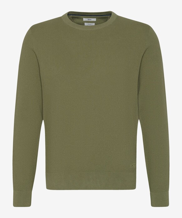 Brax Rick Texture Knit Crew Neck Trui Salvia