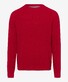 Brax Rick Uni Color Texture Knit Crew Neck Trui Fire