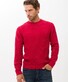 Brax Rick Uni Color Texture Knit Crew Neck Trui Fire