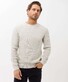 Brax Rick Uni Color Texture Knit Crew Neck Trui Off White