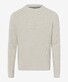 Brax Rick Uni Color Texture Knit Crew Neck Trui Off White