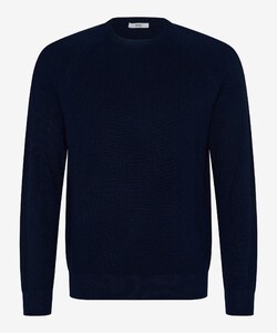 Brax Rob Uni Color Crew Neck Pullover Dark Navy