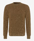 Brax Roy Half-Cardigan Stitch Knit Crew Neck Pullover Camel