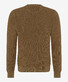 Brax Roy Half-Cardigan Stitch Knit Crew Neck Pullover Camel