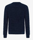 Brax Roy Half-Cardigan Stitch Knit Crew Neck Pullover Dark Navy