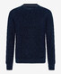 Brax Roy Half-Cardigan Stitch Knit Crew Neck Pullover Dark Navy