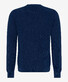 Brax Roy Half-Cardigan Stitch Knit Crew Neck Pullover Denim Blue