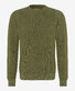 Brax Roy Half-Cardigan Stitch Knit Crew Neck Pullover Salvia