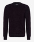 Brax Roy Half-Cardigan Stitch Knit Crew Neck Trui Grape