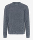 Brax Roy Half-Cardigan Stitch Knit Crew Neck Trui Platinum