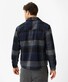 Brax Santiago Warm Check Pattern Overshirt Dark Navy