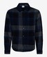 Brax Santiago Warm Check Pattern Overshirt Dark Navy