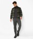 Brax Santiago Warm Check Pattern Overshirt Olijf Groen