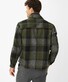 Brax Santiago Warm Check Pattern Overshirt Olijf Groen