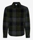 Brax Santiago Warm Check Pattern Overshirt Olive Green