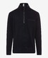 Brax Savio Sweat Troyer Zip Collar Fine Rib Texture Pullover Dark Navy