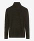 Brax Savio Sweat Troyer Zip Collar Fine Rib Texture Pullover Dark Olive