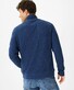 Brax Savio Sweat Troyer Zip Collar Fine Rib Texture Pullover Indigo