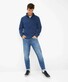 Brax Savio Sweat Troyer Zip Collar Fine Rib Texture Pullover Indigo