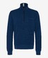 Brax Savio Sweat Troyer Zip Collar Fine Rib Texture Pullover Indigo