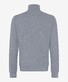 Brax Savio Sweat Troyer Zip Collar Fine Rib Texture Pullover Platinum