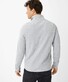 Brax Savio Sweat Troyer Zip Collar Fine Rib Texture Pullover Platinum