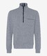 Brax Savio Sweat Troyer Zip Collar Fine Rib Texture Pullover Platinum