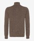 Brax Sebastian Zip Collar Luxury Fabric Blend With Cashmere Pullover Nut