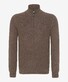 Brax Sebastian Zip Collar Luxury Fabric Blend With Cashmere Pullover Nut