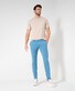 Brax Silvio Hi-Flex Gabardine Flat-Front Uni Chino Broek Dusty Blue