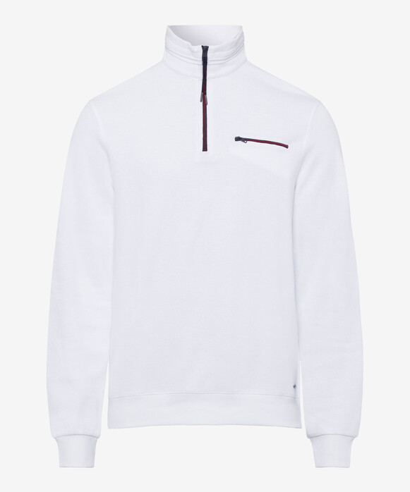 Brax Sion Uni Sweat Detail Contrast Pullover White