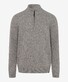 Brax Steffen Lambswool Blend Zip Collar Knit Pullover Platinum