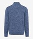 Brax Steffen Lambswool Blend Zip Collar Knit Pullover Steel Blue