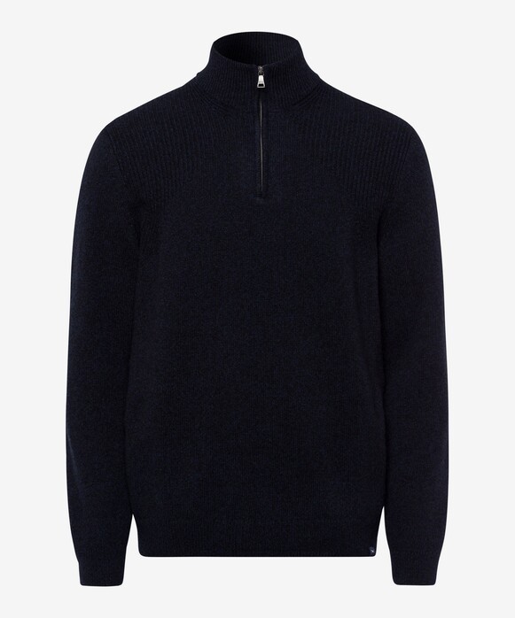 Brax Steffen Mouline Zip Pullover Navy