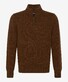 Brax Steffen Troyer Zip Collar Two-Tone Mouliné Pullover Nut