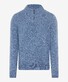 Brax Steffen Troyer Zip Collar Two-Tone Mouliné Pullover Smoke Blue