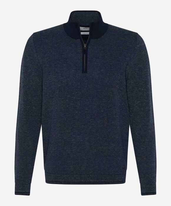 Brax Steffen Zip Collar Pullover Indigo