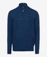 Brax Steffen Zip Collar Uni Rich Cotton Linen Polyester Mix Pullover Cove