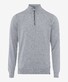 Brax Steffen Zip Collar Wool Uni Fine Knit Styling Details Pullover Platinum