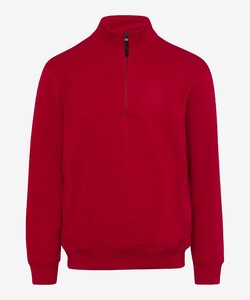 Brax Steve Troyer Zip Sporty Styling Details Soft Sweat Pullover Fire