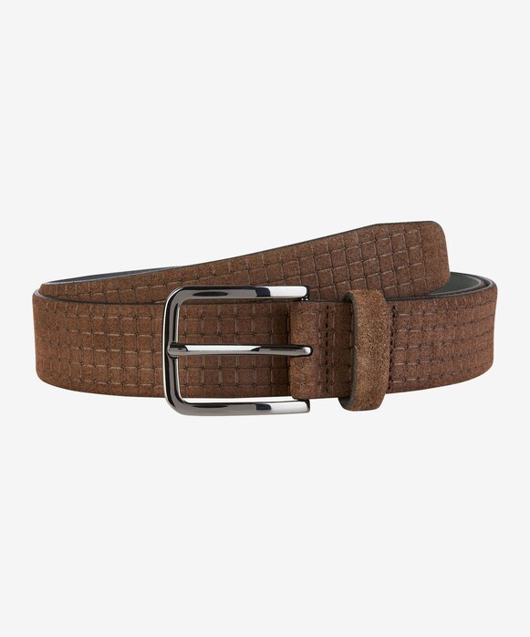 Brax Suede Subtle Structure Belt Brown