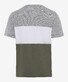 Brax Terry Cotton Color Blocks T-Shirt Olive
