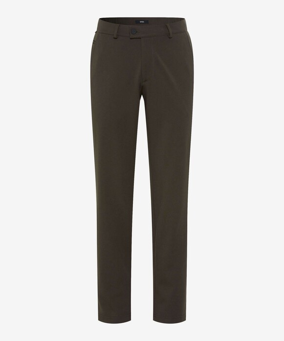 Brax Thilo Fine Smooth Jersey Flat-Front Pants Olive