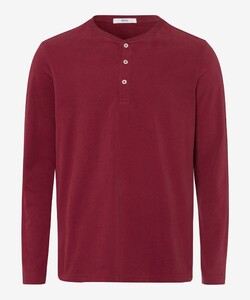Brax Timmy Serafino Cotton T-Shirt Burned Red