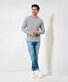 Brax Timon Fine Cotton Subtle Texture Long Sleeve T-Shirt Shade