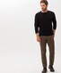 Brax Timon Long Sleeve Interlock Jersey Organic Cotton T-Shirt Black