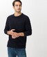 Brax Timon Long Sleeve Interlock Jersey Organic Cotton T-Shirt Navy