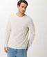 Brax Timon Long Sleeve Interlock Jersey Organic Cotton T-Shirt Off White Melange
