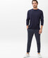 Brax Timon Soft Interlock Jersey Long Sleeve Pima Cotton T-Shirt Ocean